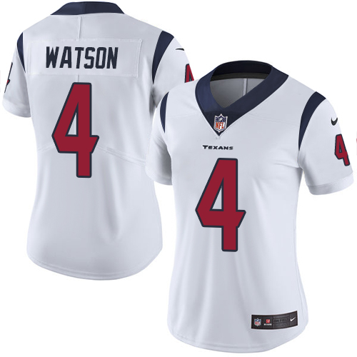 Women Houston Texans #4 Watson white Nike Vapor Untouchable Limited NFL Jersey->women nfl jersey->Women Jersey